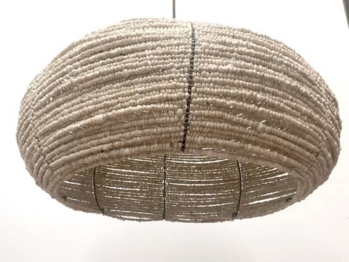Beaded Pebble Ceramic Bead Pendant | Pendants by Mud Studio, South Africa. Item composed of steel and ceramic