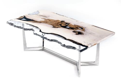 Epoxy Resin Table, Handmade Live Edge Epoxy Resin Table | Dining Table in Tables by Tinella Wood. Item composed of wood & synthetic compatible with contemporary and art deco style