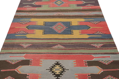 Vintage Sivas Kilim with Polychromatic Geometric Patterns | Area Rug in Rugs by Rug and Kilim
