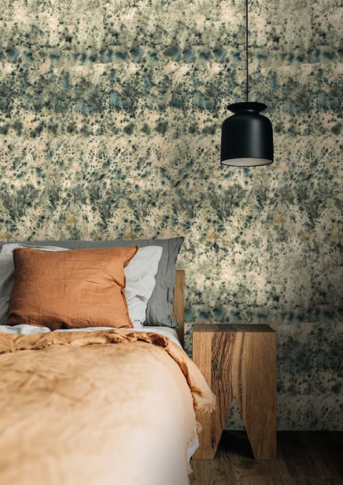 Catalina Wallpaper in Teal | Wall Treatments by Eso Studio Wallpaper & Textiles. Item made of paper compatible with boho and eclectic & maximalism style