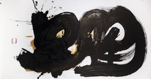 Movement | Oil And Acrylic Painting in Paintings by SORA. Item composed of wood & paper