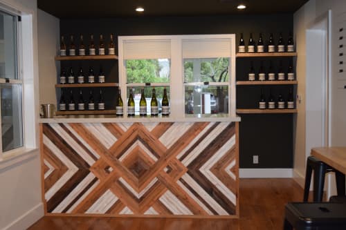 Custom Wine Bar for Tasting Room | Tables by Carved Coast. Item composed of wood