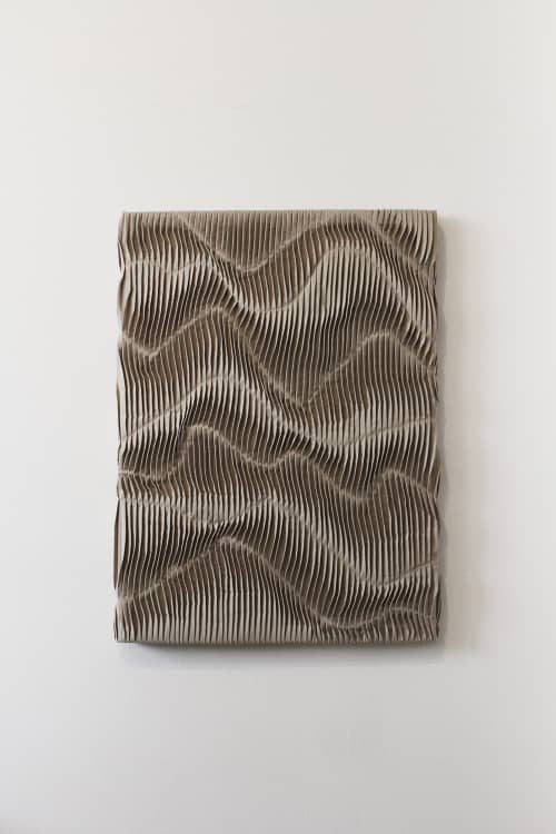 Pleated Wall Sculpture | Wall Hangings by andagain. Item composed of canvas in minimalism or contemporary style