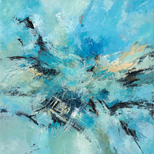 Hold the Rope - Abstract Painting on Canvas | Oil And Acrylic Painting in Paintings by Filomena Booth Fine Art. Item made of canvas works with contemporary & modern style
