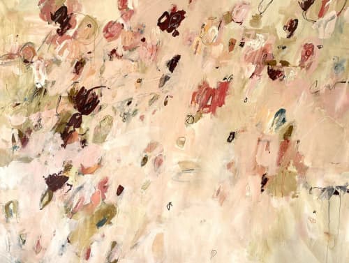 "Bohemian Rhapsody", 64"x49"  Warm large-scaled abstract | Oil And Acrylic Painting in Paintings by Jane Burton, Abstract Painting. Item made of canvas with synthetic
