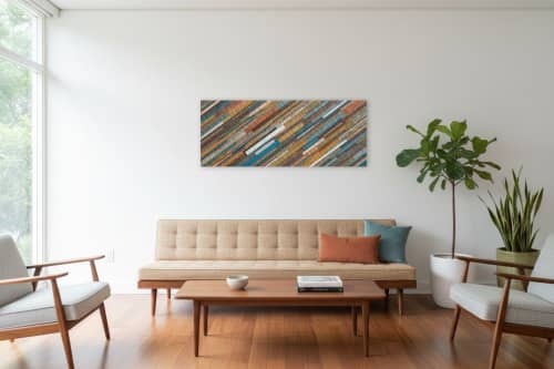 After The Rain No. 3 (60"x24") | Wall Sculpture in Wall Hangings by Craig Forget. Item composed of wood in mid century modern or contemporary style
