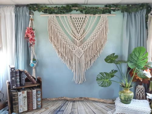 Macrame Wall Hanging for Boho Home Decor | Wall Hangings by Desert Indulgence. Item composed of wood & cotton compatible with boho style