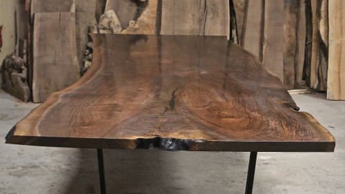 Live Edge Claro Walnut Dining Table | Conference Table | | Tables by SAW Live Edge. Item composed of walnut and steel