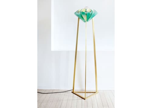 Yassin Floor Lamp | Lamps by Bianco Light + Space | The Future Perfect in New York. Item made of brass with glass works with modern style
