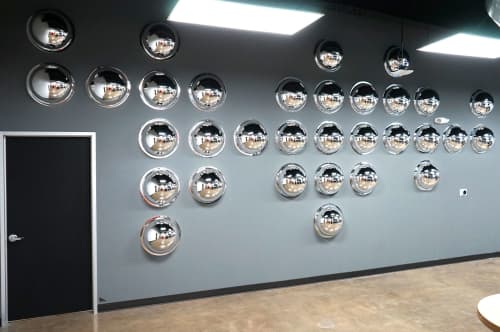 "Reflect" | Murals by ANTLRE - Hannah Sitzer | Unity Technologies in Austin. Item composed of glass