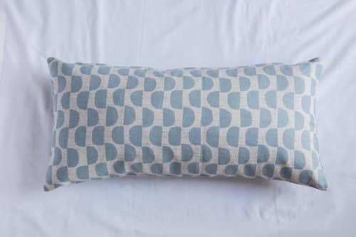 Half Moon Patterned Lumbar Pillow | Pillows by Parallel. Item composed of cotton