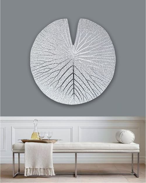 White Nymphaea wall sculpture | Wall Hangings by Julia Gorbunova. Item made of glass compatible with contemporary and eclectic & maximalism style
