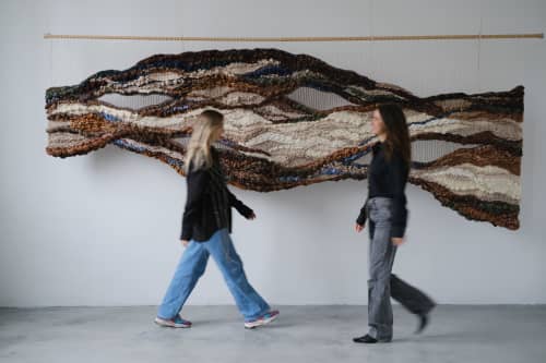 Wall Tapestry "Urban Palimpsest" | Wall Hangings by Tissage Sauvage. Item composed of cotton and fiber in contemporary or country & farmhouse style