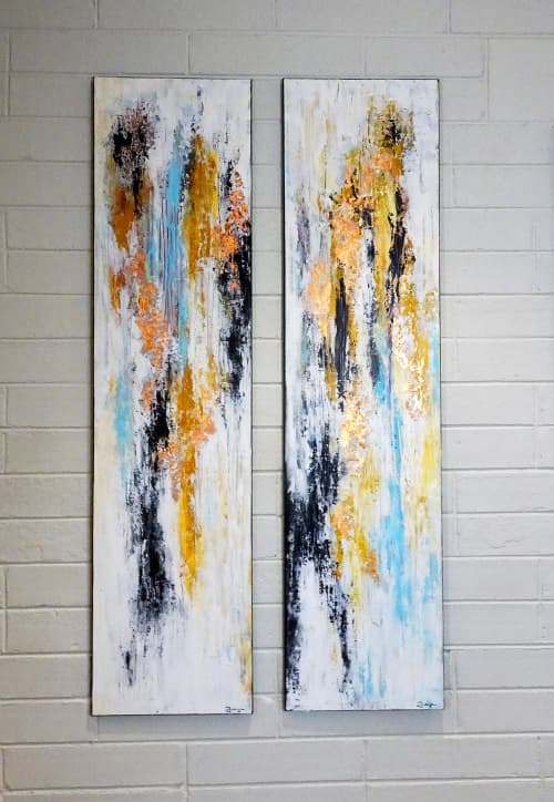 Salvation I-II | Oil And Acrylic Painting in Paintings by Julija Saler. Item made of canvas works with boho & contemporary style