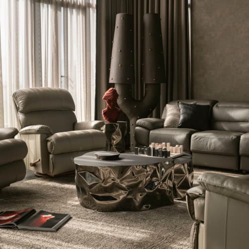 Textured Steel Centre Table — Grand Canyon, Nitush Aroosh | Coffee Table in Tables by Nitush Aroosh. Item made of steel works with contemporary & eclectic & maximalism style
