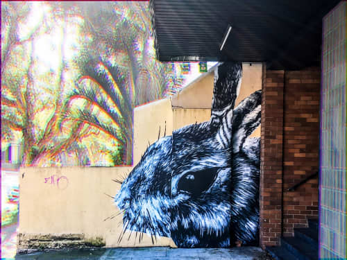 George the Rabbit | Street Murals by @MCRT.Studio. Item made of synthetic