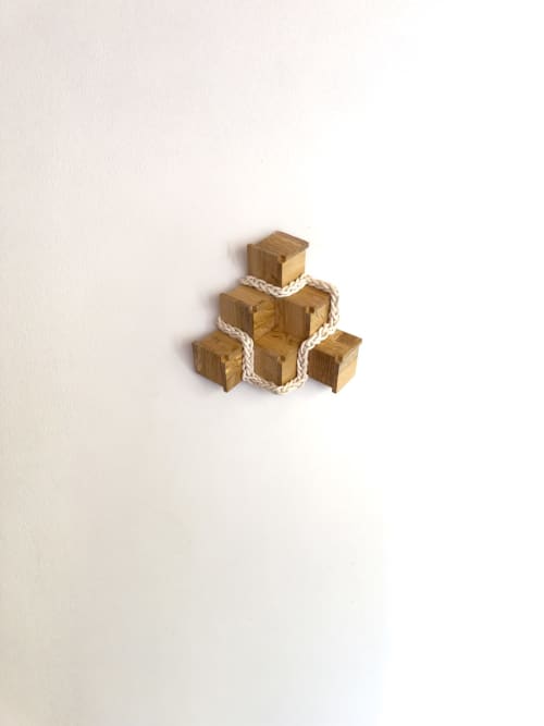 Cubic 003 | Wall Sculpture in Wall Hangings by Ana Salazar Atelier. Item made of oak wood with cotton works with minimalism & contemporary style