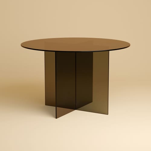 Bronzed Glass Dining Table - SADO by Lebanto | Tables by Lebanto. Item made of glass works with minimalism & contemporary style