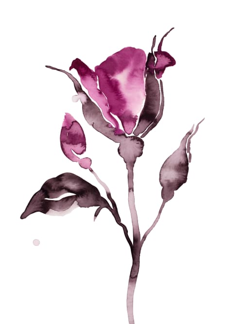 Rose Study No. 64 : Original Watercolor Painting | Paintings by Elizabeth Becker. Item made of paper compatible with boho and minimalism style