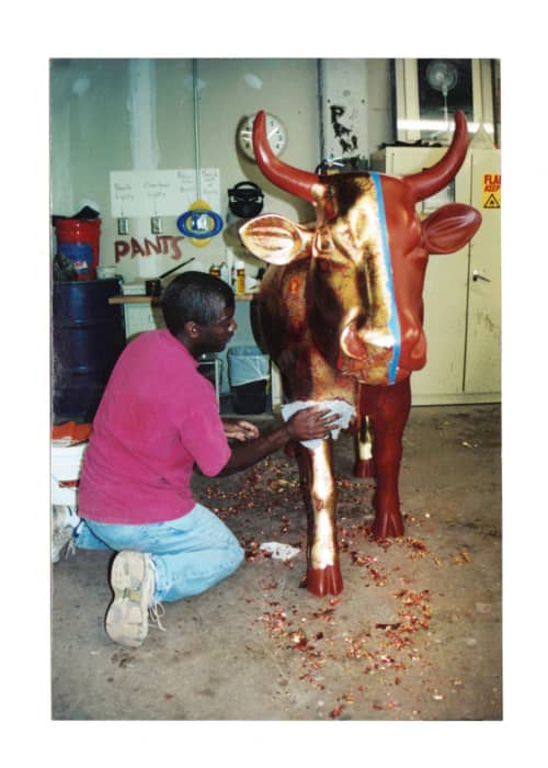 Cow Parade Atlanta 2003 | Public Sculptures by Garry Grant Studio. Item made of metal & glass