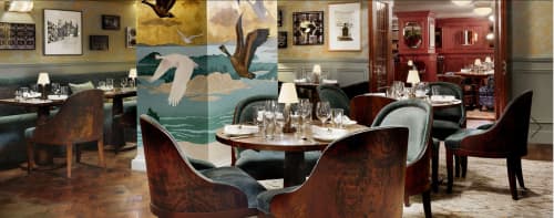Artwork for the Ned's Club members dining room | Drawings by Sara J Beazley | The Ned in London. Item composed of paper