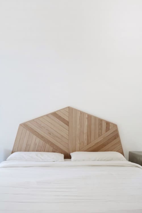 Oak Headboard, Geometric Headboard, Modern Headboard by Blank Space