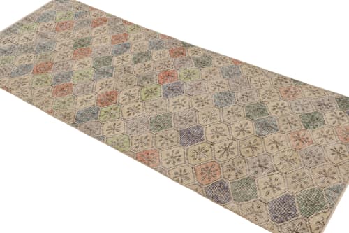 Vintage Zeki Müren Runner with Polychromatic Diamond Pattern | Area Rug in Rugs by Rug and Kilim