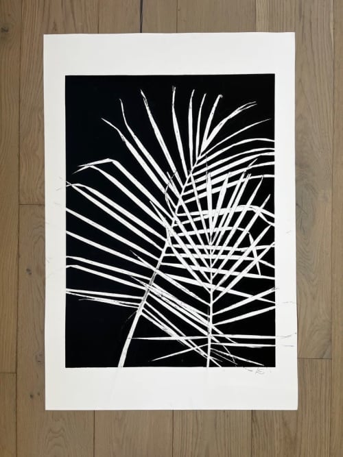 Palm Fronds, Black Botanical Print | Prints by Erik Linton. Item made of paper