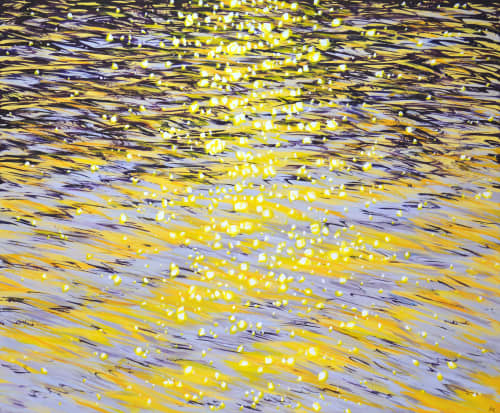 Evening. Glare on the water. | Oil And Acrylic Painting in Paintings by IRYNA KASTSOVA. Item made of canvas works with minimalism & mediterranean style