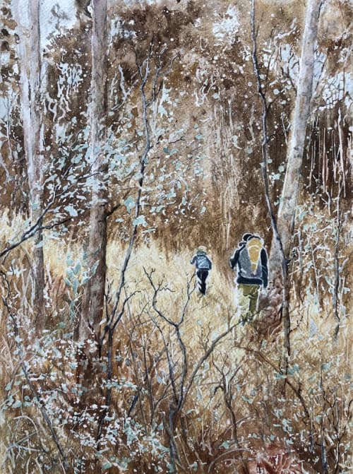 Follow Me | Watercolor Painting in Paintings by Maurice Dionne FINEART. Item composed of paper