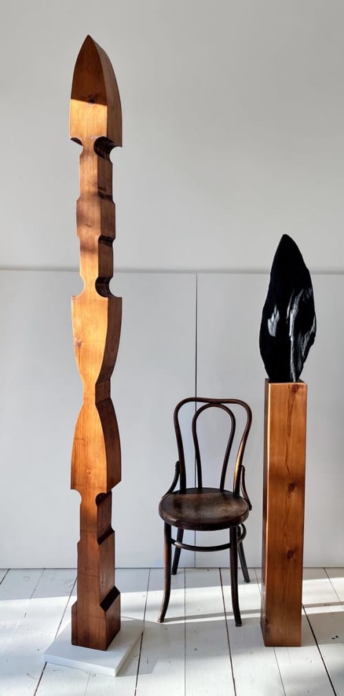 Fir wood sculpture | Sculptures by Neshka Krusche. Item composed of wood