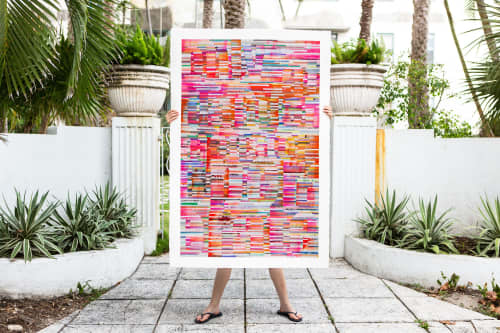 Bold and bright painting | Mixed Media by Johanna Boccardo. Item made of cotton with paper