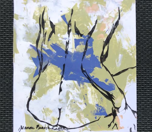 Anticipation | Oil And Acrylic Painting in Paintings by Joanne Beaule Ruggles. Item composed of paper in mid century modern or contemporary style