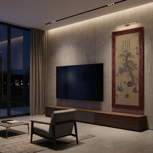 Song Dynasty Emperor Huizong "Listen to Qin" Museum Silk Art | Oil And Acrylic Painting in Paintings by Dynasty Artisan. Item made of wood works with contemporary & eclectic & maximalism style