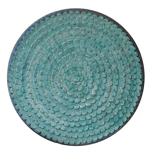30" Turquoise Dahlia | Oil And Acrylic Painting in Paintings by Kelly L Walker. Item made of canvas