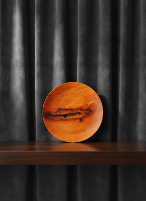 Sculptural Hand-Turned Pearwood Bowl | One-of-a-Kind Luxury | Decorative Bowl in Decorative Objects by Holzkunst Samuel Meisinger. Item made of wood compatible with art deco and modern style