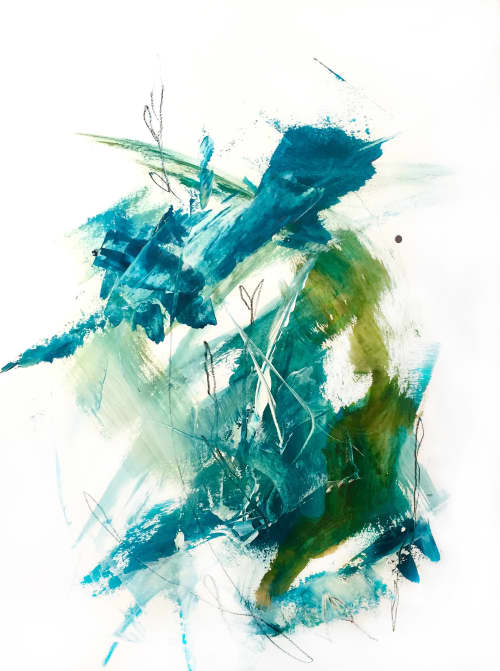 Another sea /3 | Oil And Acrylic Painting in Paintings by Cristina Dalla Valentina. Item made of paper