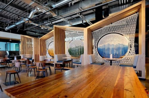 Macrame Custom Panels | Paneling in Wall Treatments by Rianne Aarts | Google Garage in Menlo Park. Item made of fabric