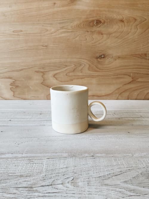 Circle Handle Mug in Oatmeal | Drinkware by Bridget Dorr. Item composed of ceramic