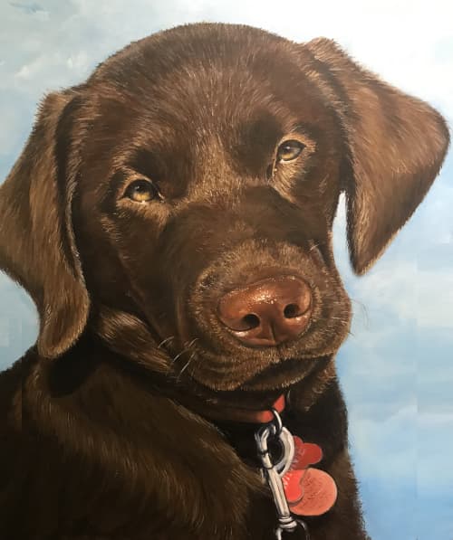 Pet Portrait | Oil And Acrylic Painting in Paintings by Murals By Marg. Item composed of canvas and synthetic