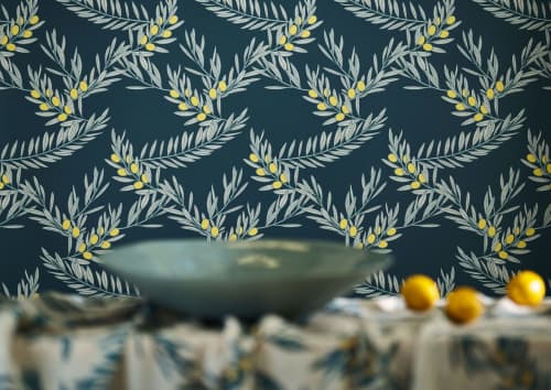 Olivia Wallpaper | Wall Treatments by Patricia Braune. Item made of paper