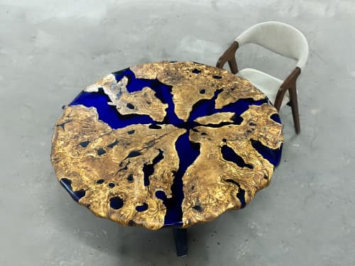 Olive Epoxy Resin Table, Wooden Live Edge Epoxy Dining Table | Tables by Tinella Collection. Item composed of wood and metal in minimalism or contemporary style