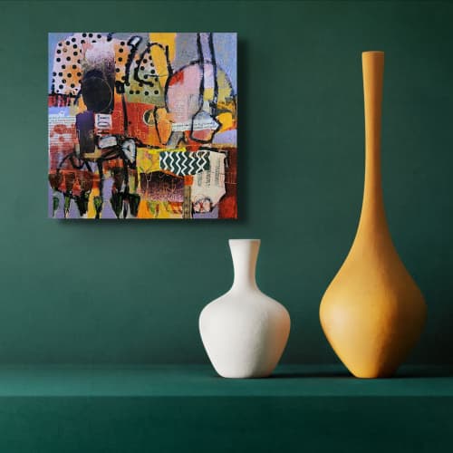 GirlBoss (unframed) | Mixed Media by Julie A Bell. Item composed of canvas