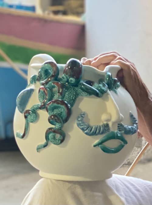 Salvo ‘u pulparu Seller of octopus | Vases & Vessels by Patrizia Italiano