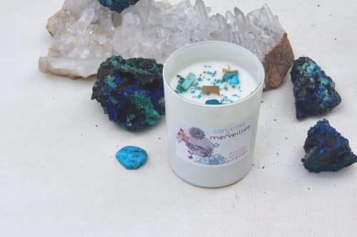 Wonders Crystals Candle | Candle Holder in Decorative Objects by Marie Burgos Design and Collection. Item composed of glass