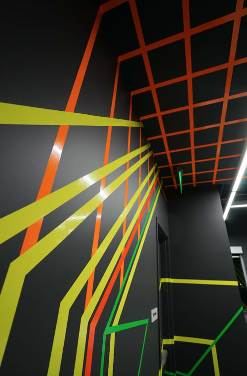 Neon Game Room | Paneling in Wall Treatments by ANTLRE - Hannah Sitzer | Google Java in Sunnyvale. Item made of synthetic