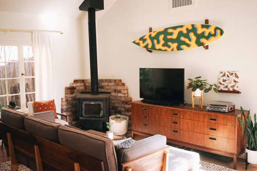 Custom Painted Surfboard | Ornament in Decorative Objects by Nicole (NNUZZO) Poppell. Item composed of synthetic
