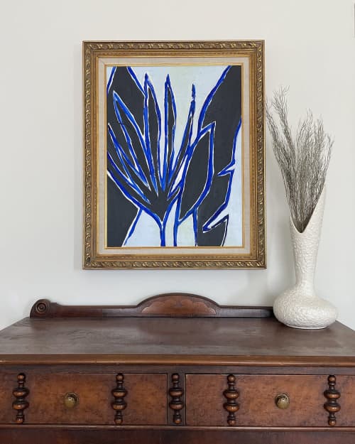 Palm study I | Paintings by Lizzie DiSilvestro. Item made of canvas works with contemporary & mediterranean style