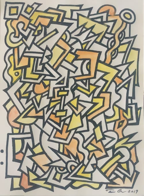original india ink and watercolor on paper | Watercolor Painting in Paintings by Tom Cramer. Item composed of paper