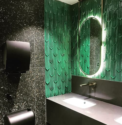 Tall Palm Leaf Tile | Tiles by MF Art Ceramic. Item composed of marble